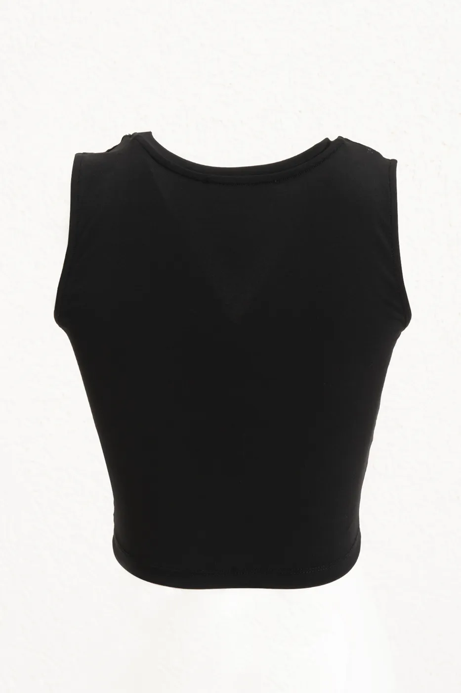Bayan Siyah Burgulu Crop Top