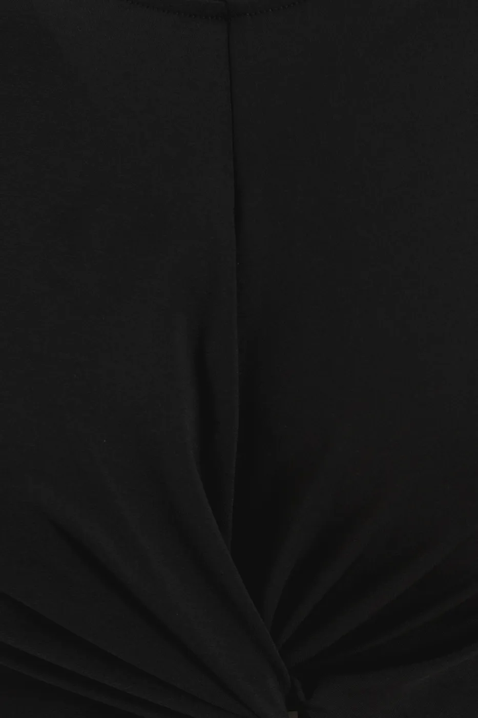 Bayan Siyah Burgulu Crop Top