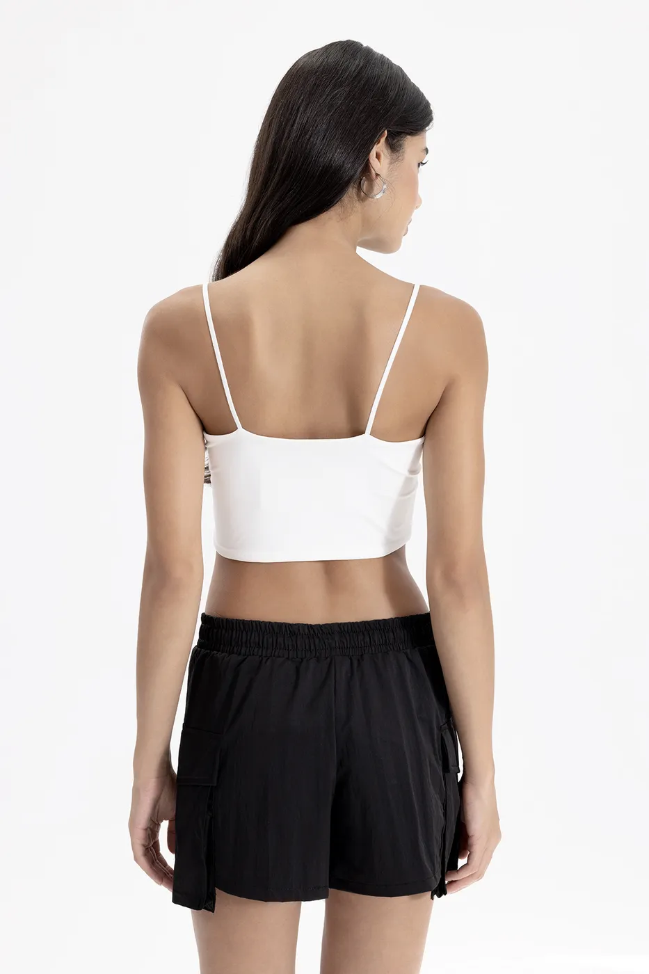 Bayan Beyaz Straplez Askılı Body