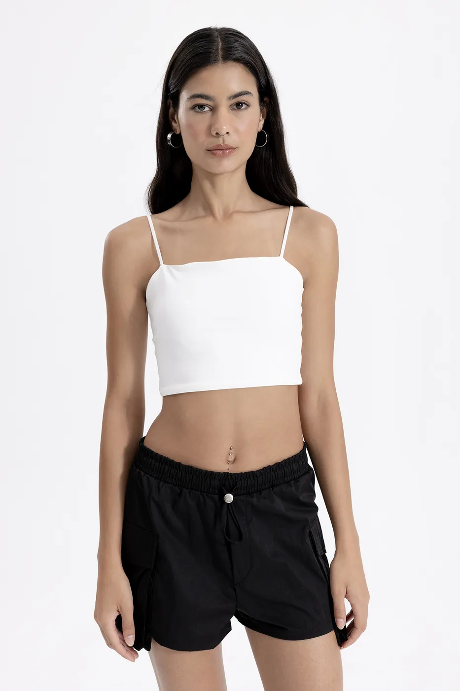 Bayan Beyaz Straplez Askılı Body