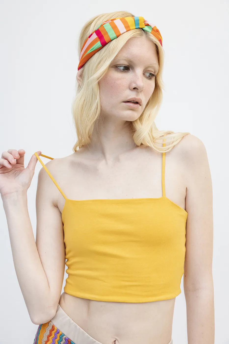 Bayan Oranj Straplez Askılı Body