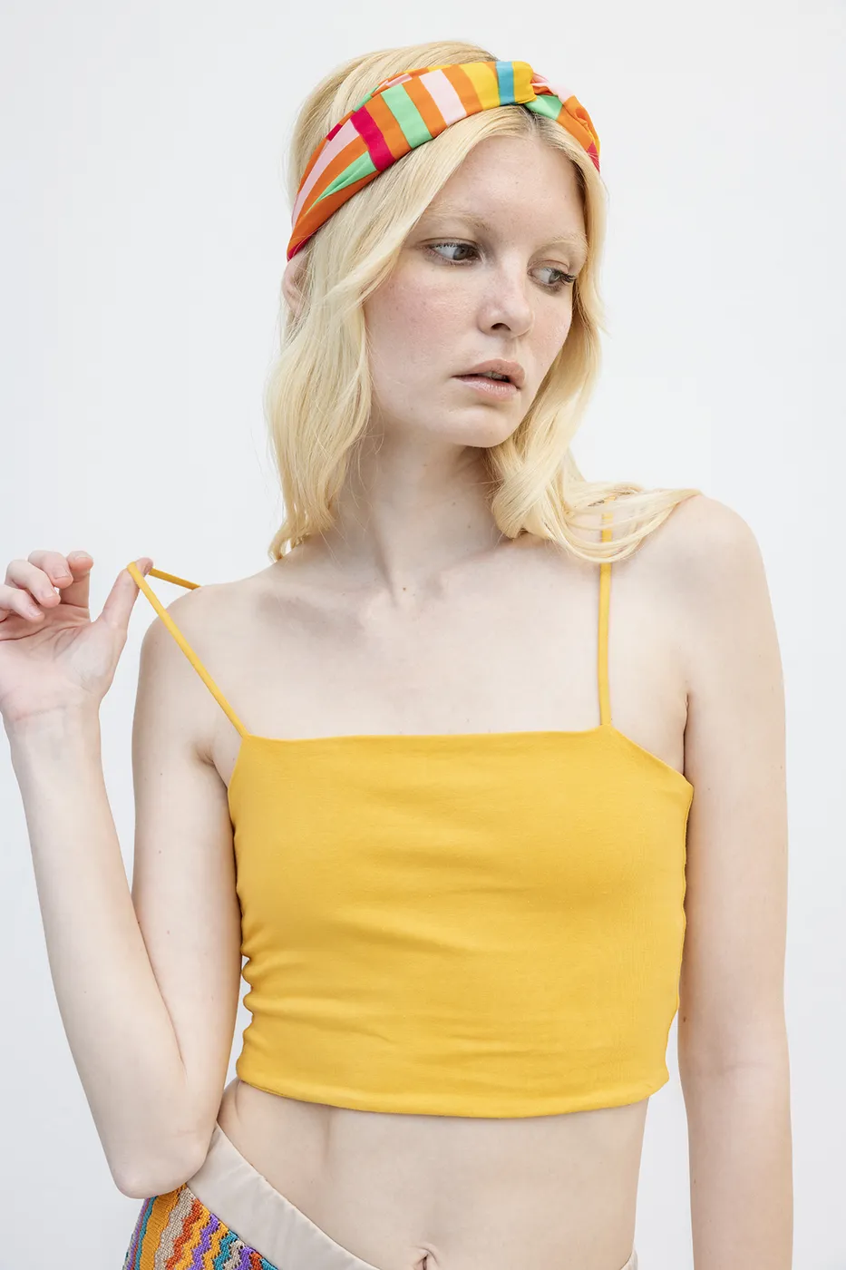 Bayan Oranj Straplez Askılı Body