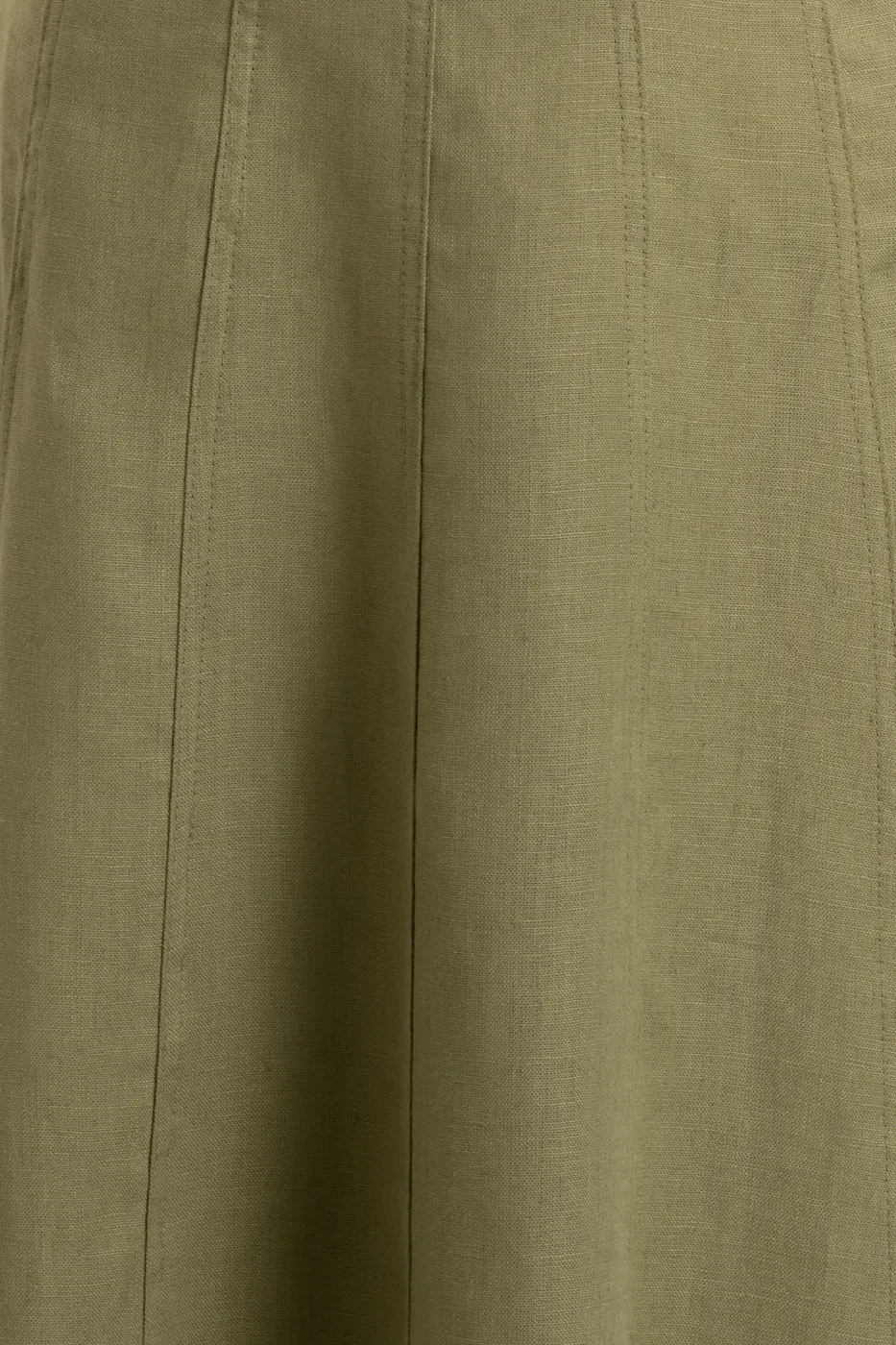 Bayan Haki %100 Keten Midi Kolsuz Elbise