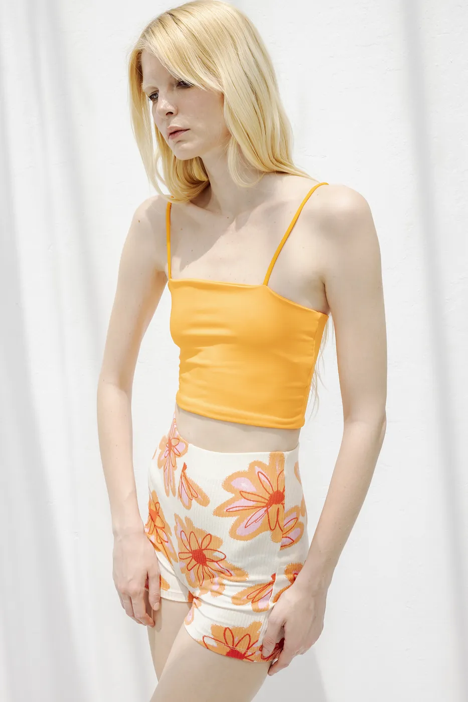 Bayan Sarı Straplez Askılı  Body
