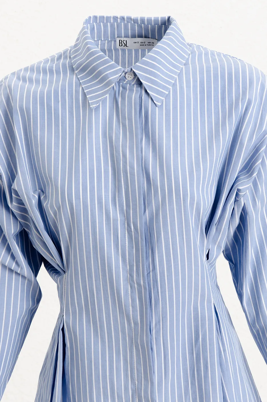 Bayan Mavi %100 Cotton Oversize Gömlek
