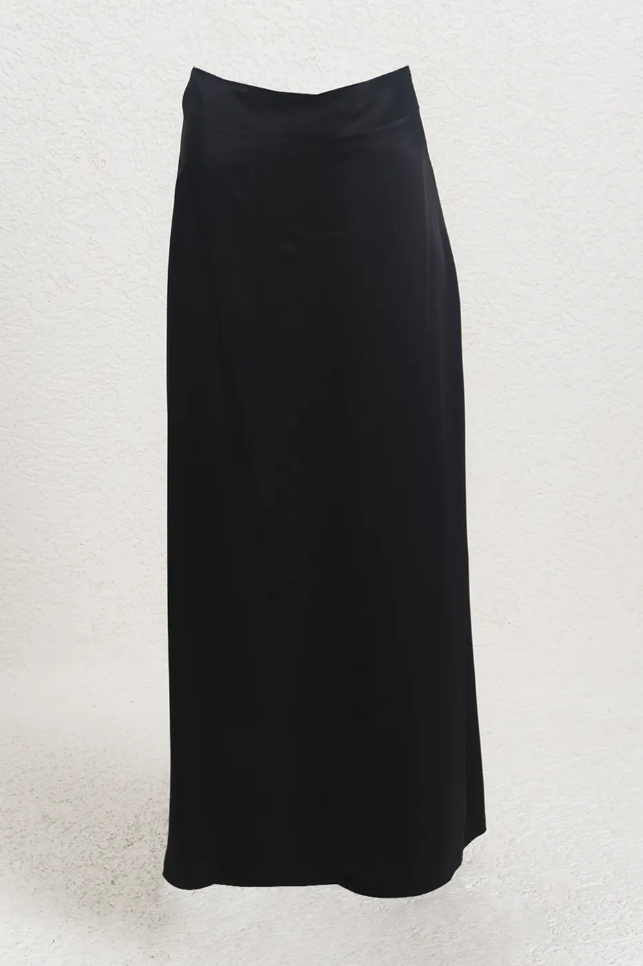 Bayan Siyah Saten Midi Etek