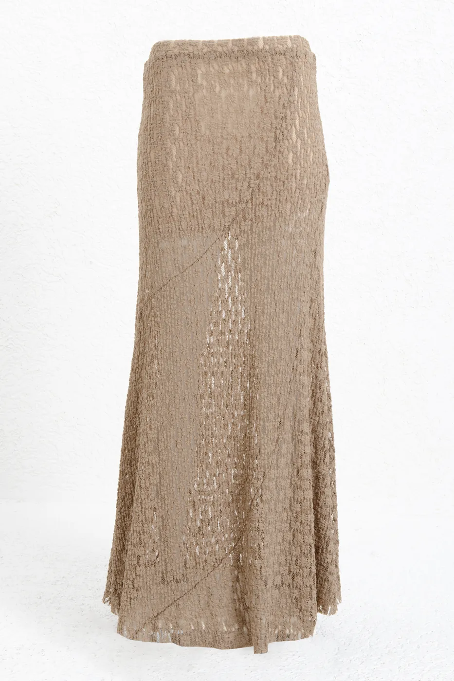 Bayan Vizon Volanlı  Dantel Midi Etek