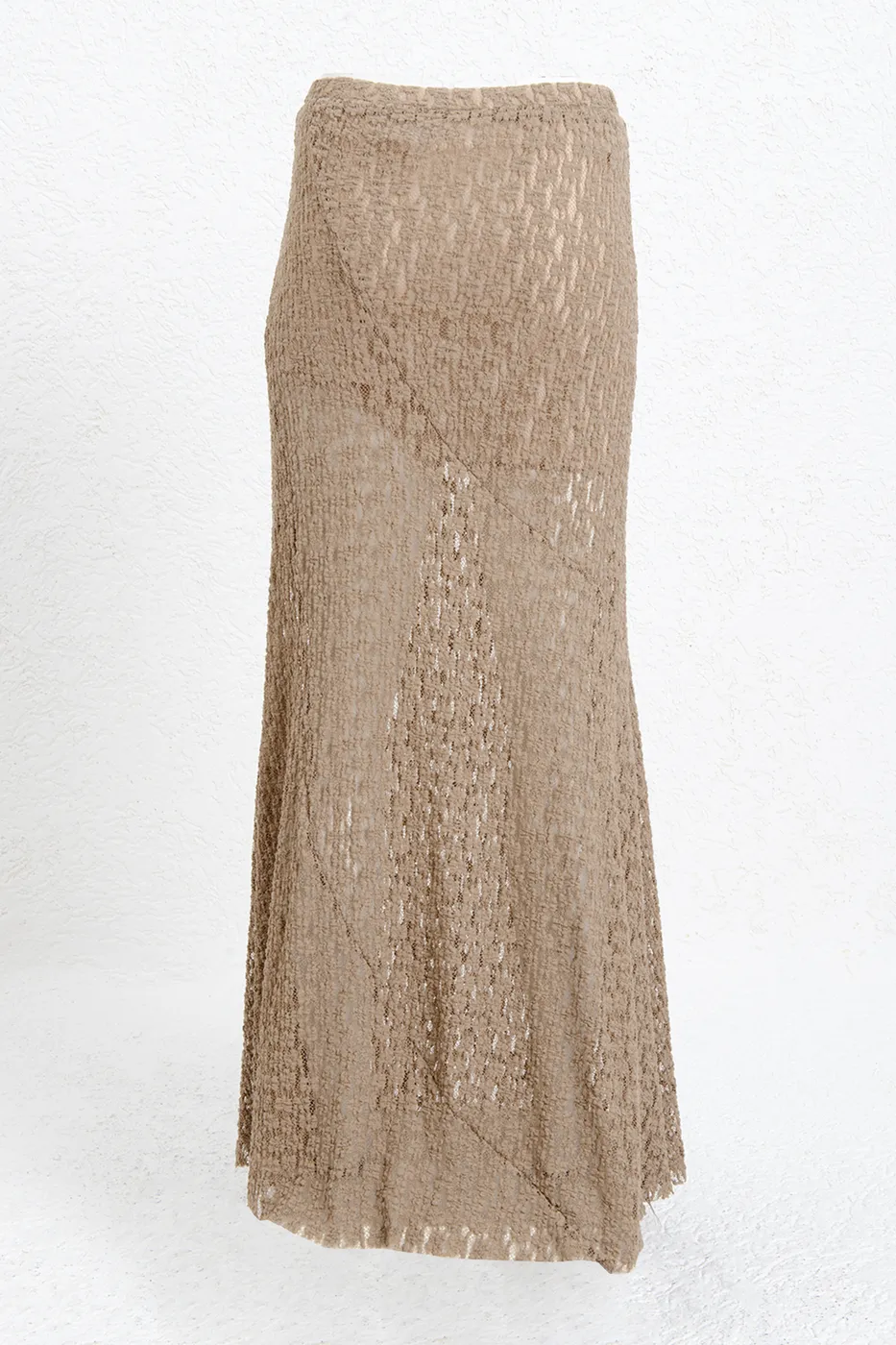 Bayan Vizon Volanlı  Dantel Midi Etek