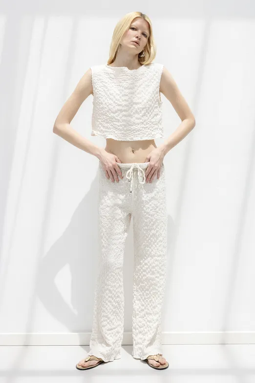 Bayan Taş Dokulu Bol Pantolon - BSL