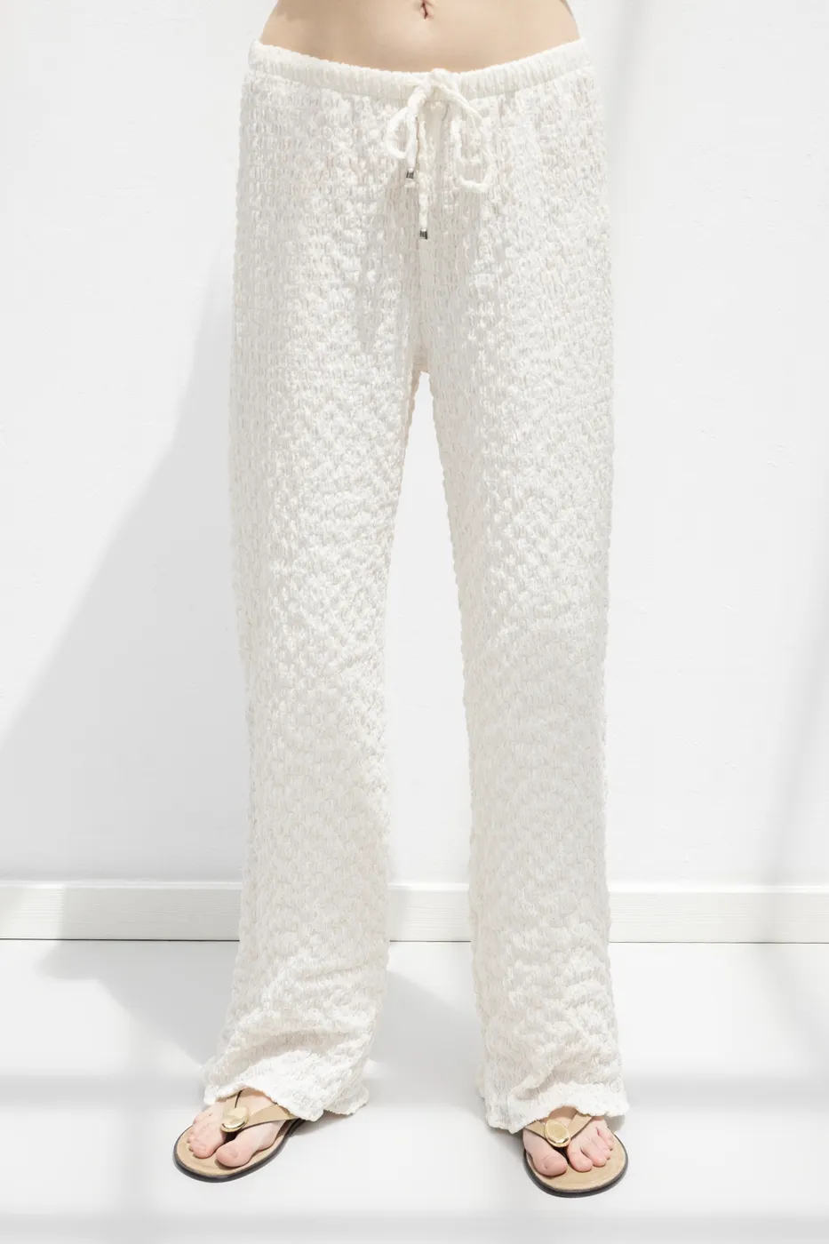 Bayan Taş Dokulu Bol Pantolon