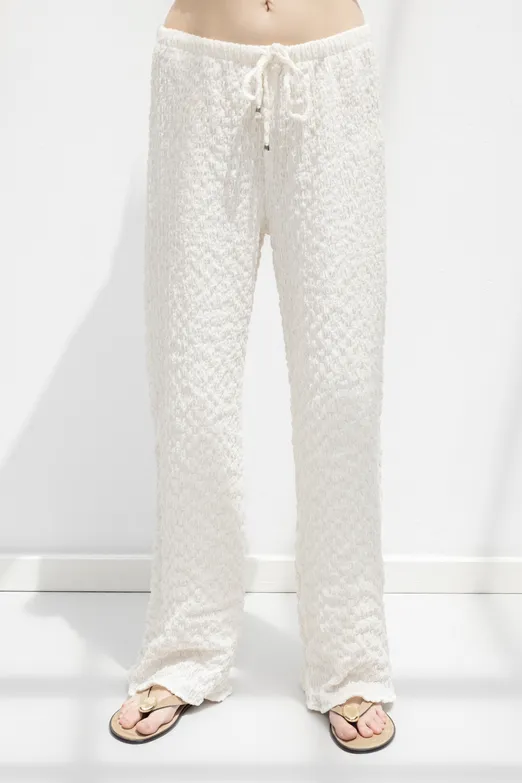 Bayan Taş Dokulu Bol Pantolon - BSL