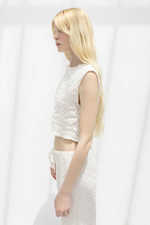 Bayan Taş Dokulu Kolsuz Bluz - BSL