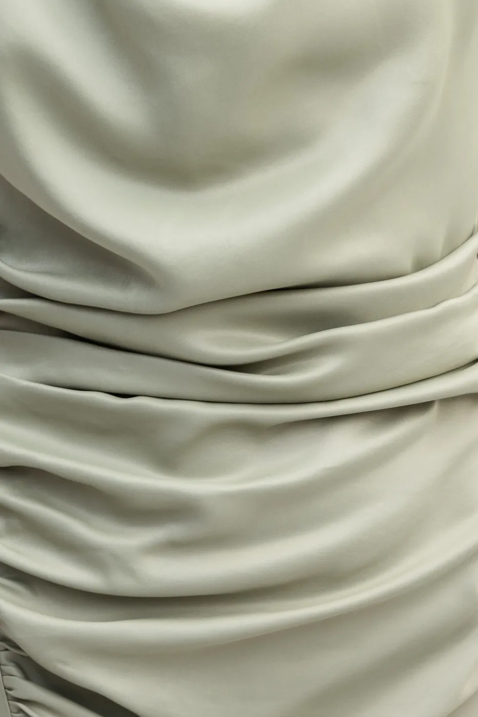 Bayan Haki Degaje Yakalı Saten Midi Elbise