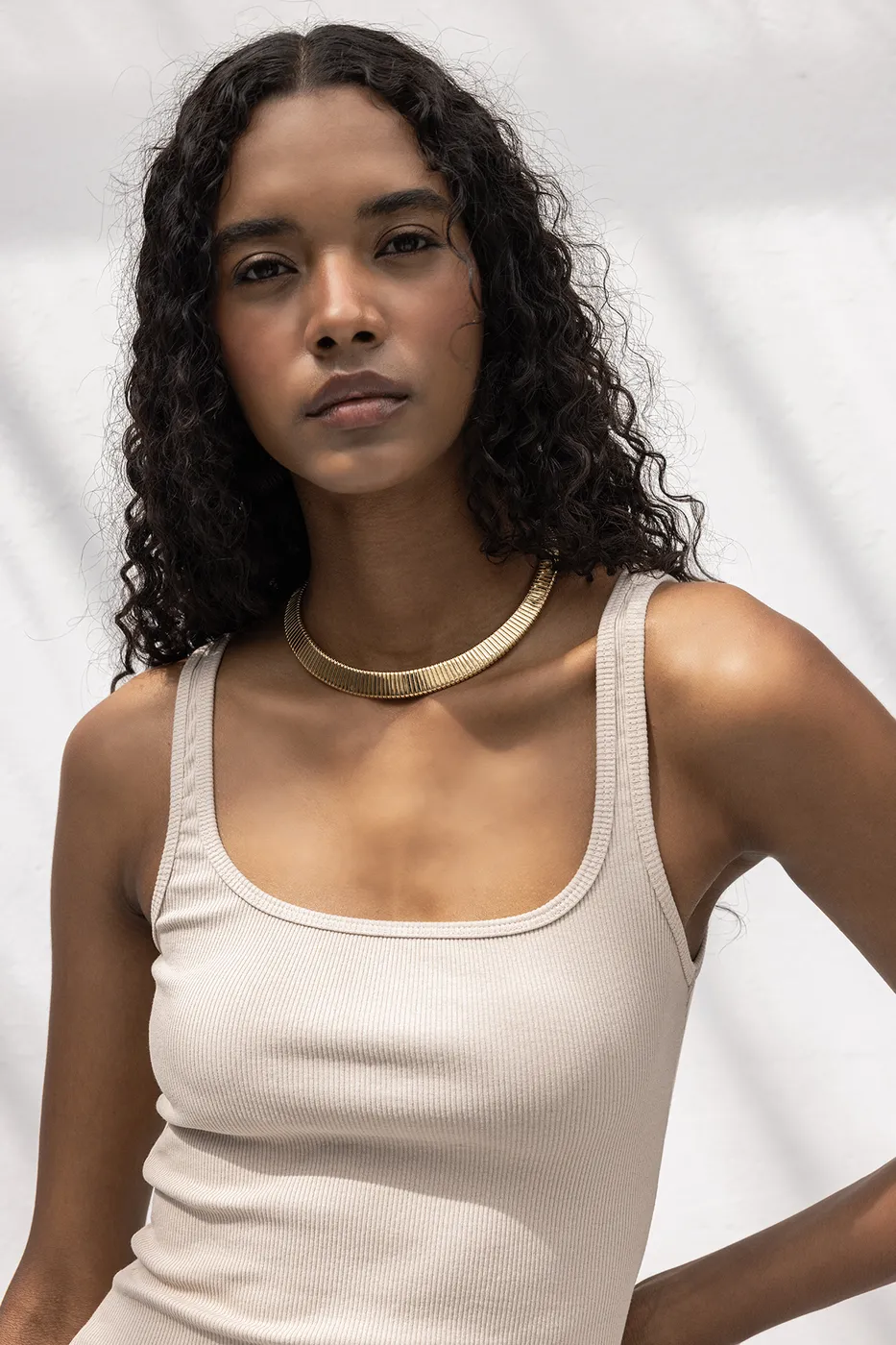 Bayan Bej Kare Yaka Atlet Top