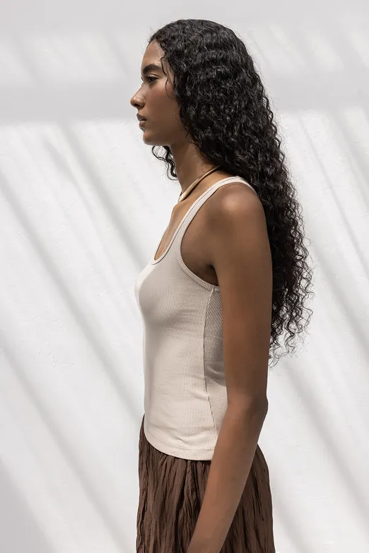 Bayan Bej Kare Yaka Atlet Top - BSL