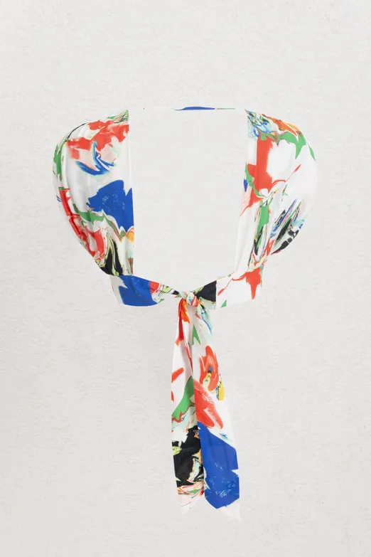 Bayan Multı Keten Karışımlı  Derin Yaka Detaylı Bustiyer - BSL