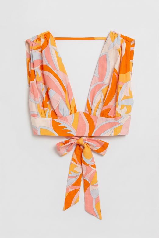 Bayan  Keten Karışımlı Derin Yaka Detaylı Büstiyer