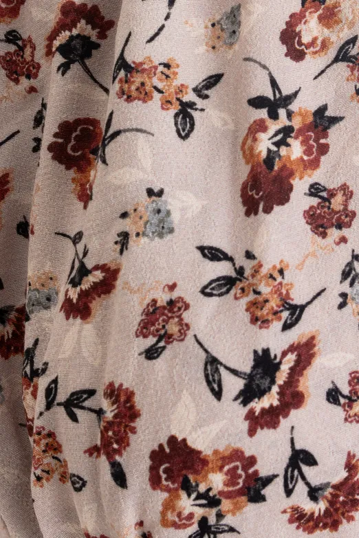 Bayan Pudra Keten Karışımlı  Derin Yaka Detaylı Bustiyer - BSL