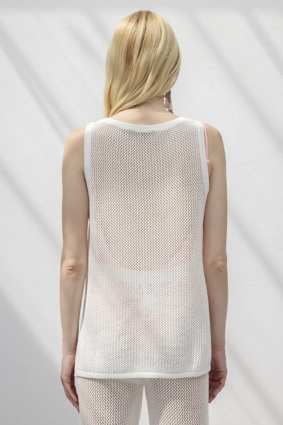 Bayan Beyaz File Örgü Bluz