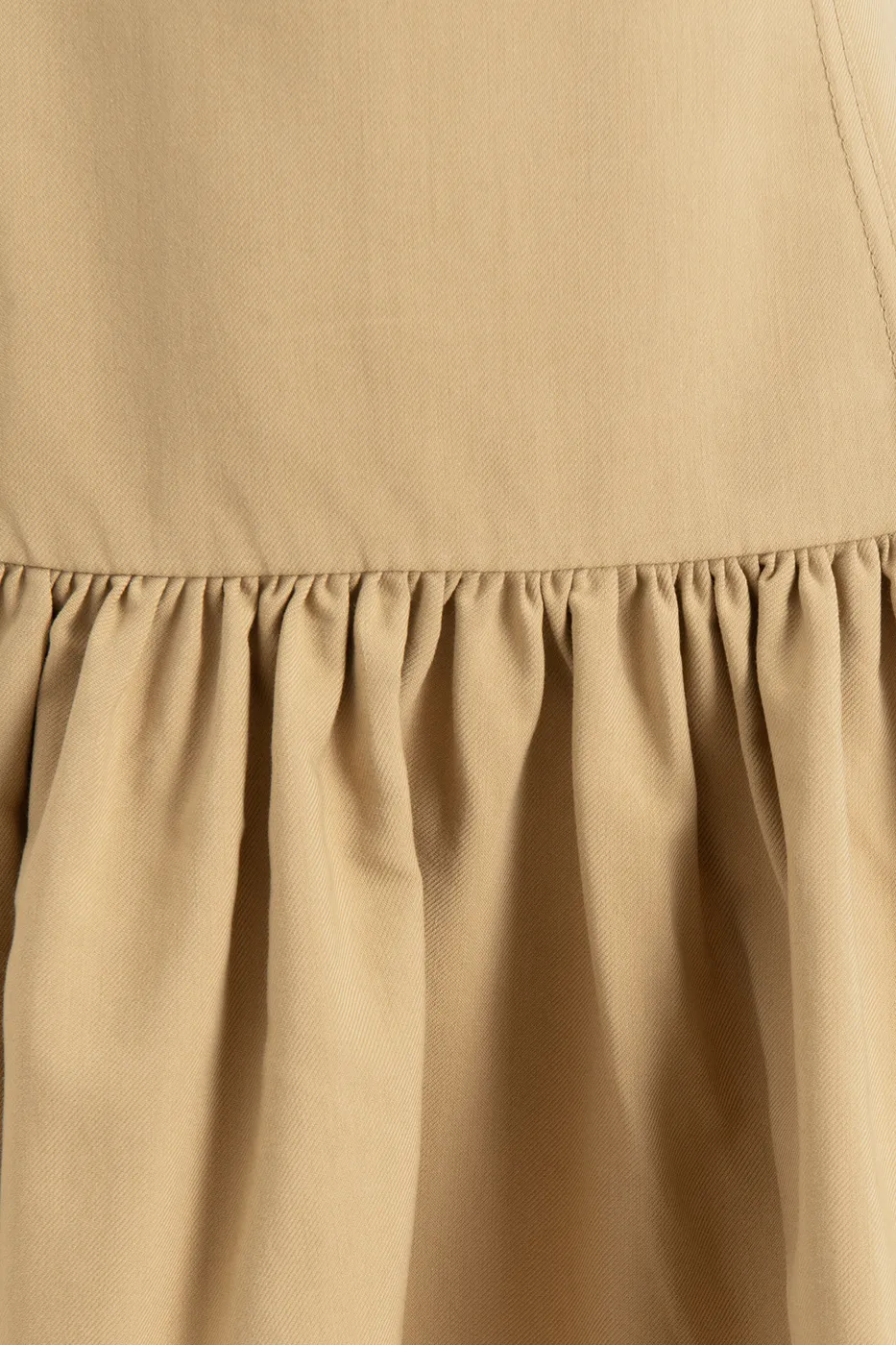 Bayan Camel %100 Tencel Fırfırlı Mini Elbise