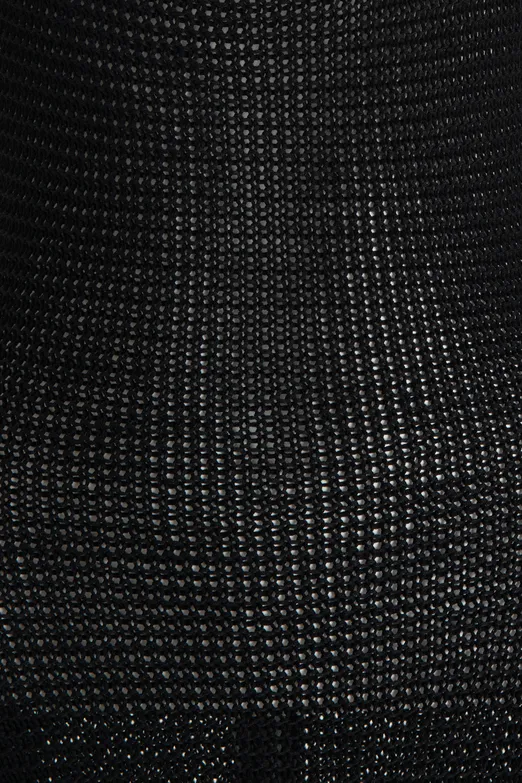 Bayan Siyah Askılı  Örme Midi Elbise - BSL