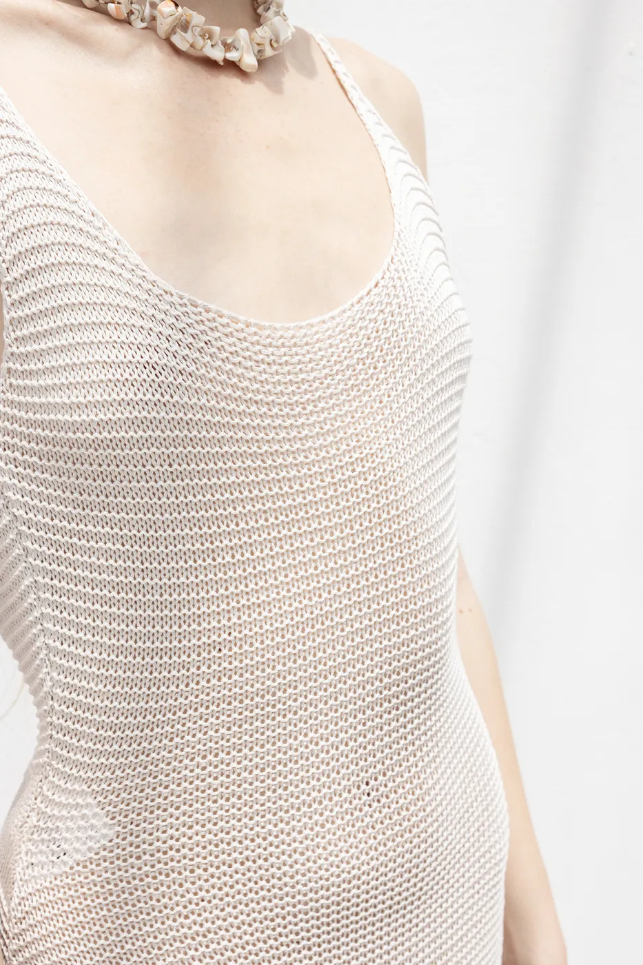 Bayan Taş Askılı  Örme Midi Elbise