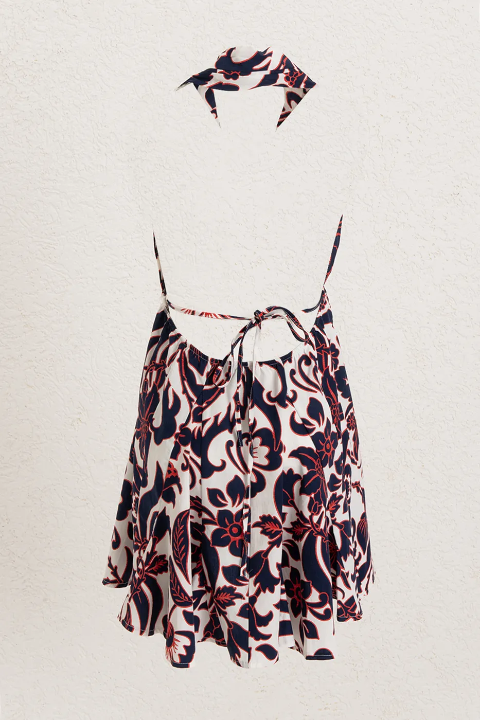 Bayan Ekru Volanlı Etek Detaylı Mini Elbise