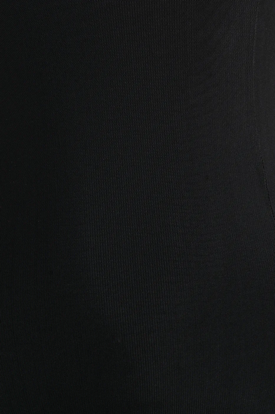 Bayan Siyah Godeli Tül Midi Elbise