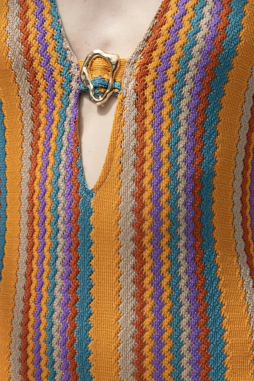 Bayan Multı Derin V Yakalı Maksi Elbise - BSL