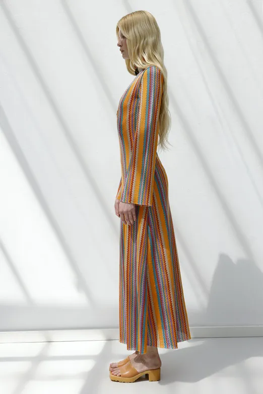 Bayan Multı Derin V Yakalı Maksi Elbise - BSL