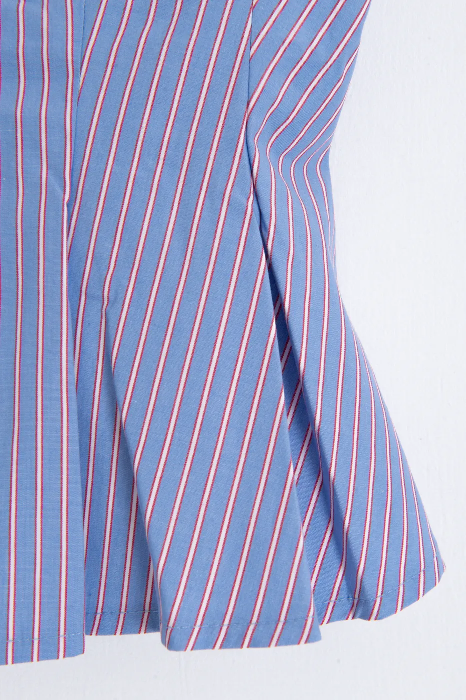 Bayan Mavi Pileli Askılı Bluz