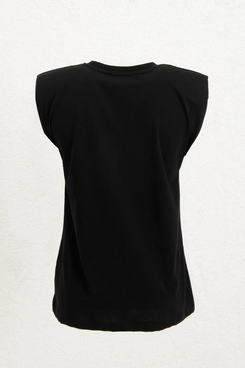 Bayan Siyah Vatkalı Basic Tshirt