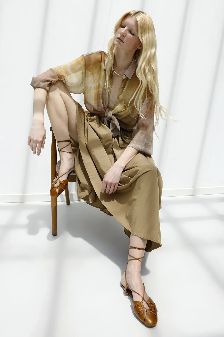 Bayan Haki Pileli Bel Bantlı Etek