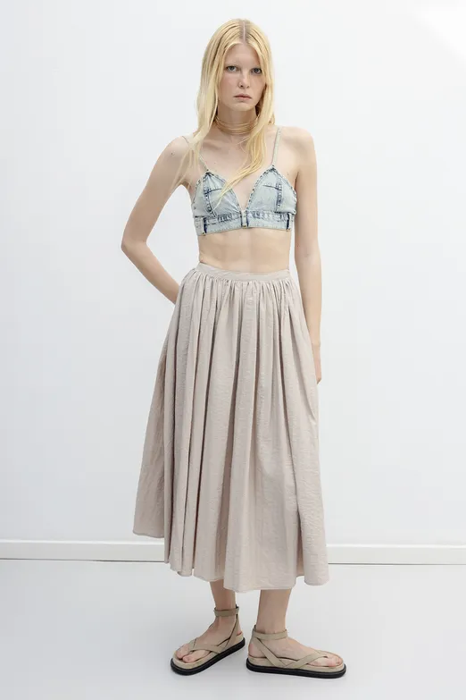 Bayan Taş Pileli Bel Bantlı Etek - BSL