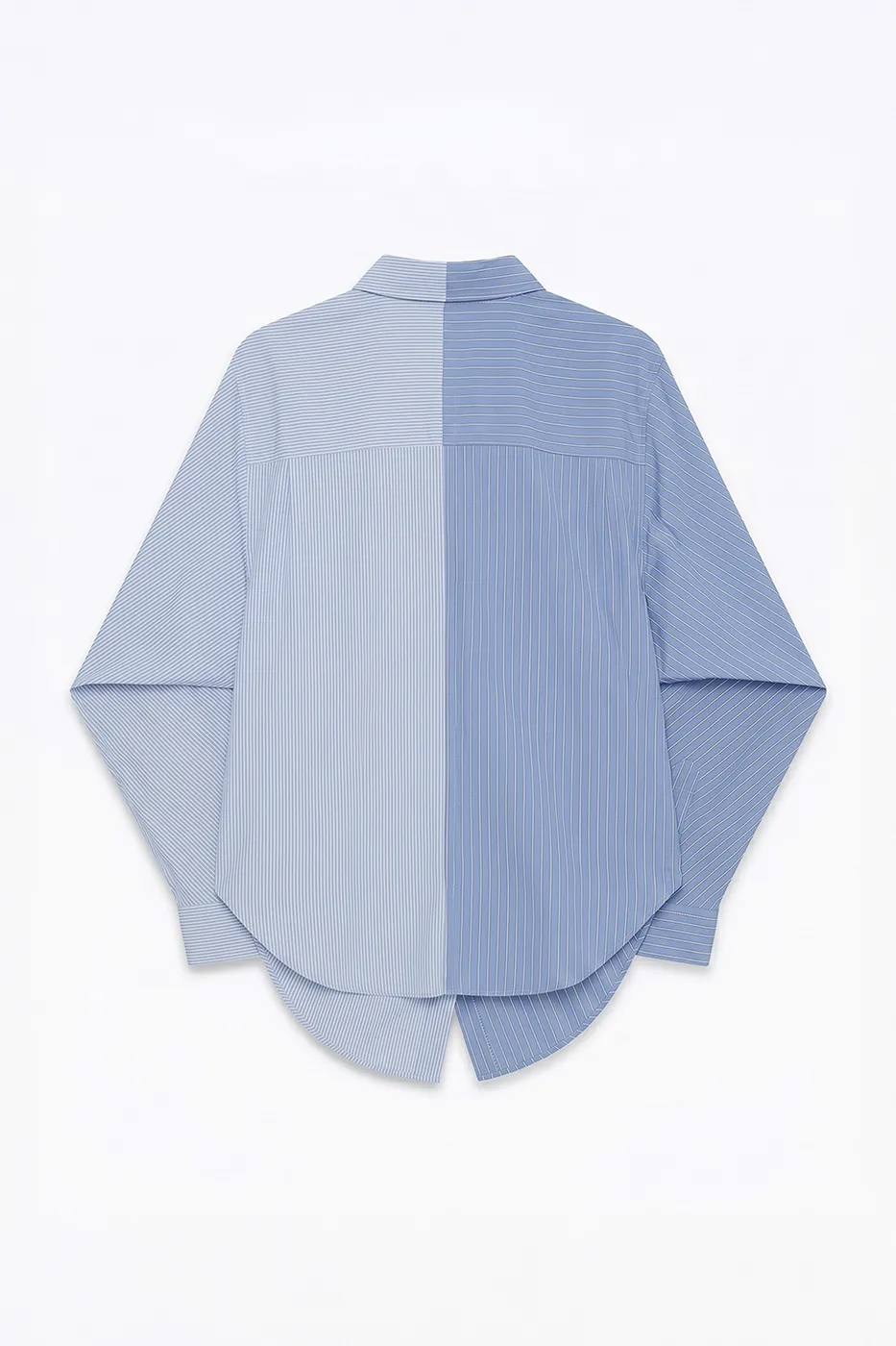 Bayan Mavi Oversize Bİ Color Cotton  Gömlek