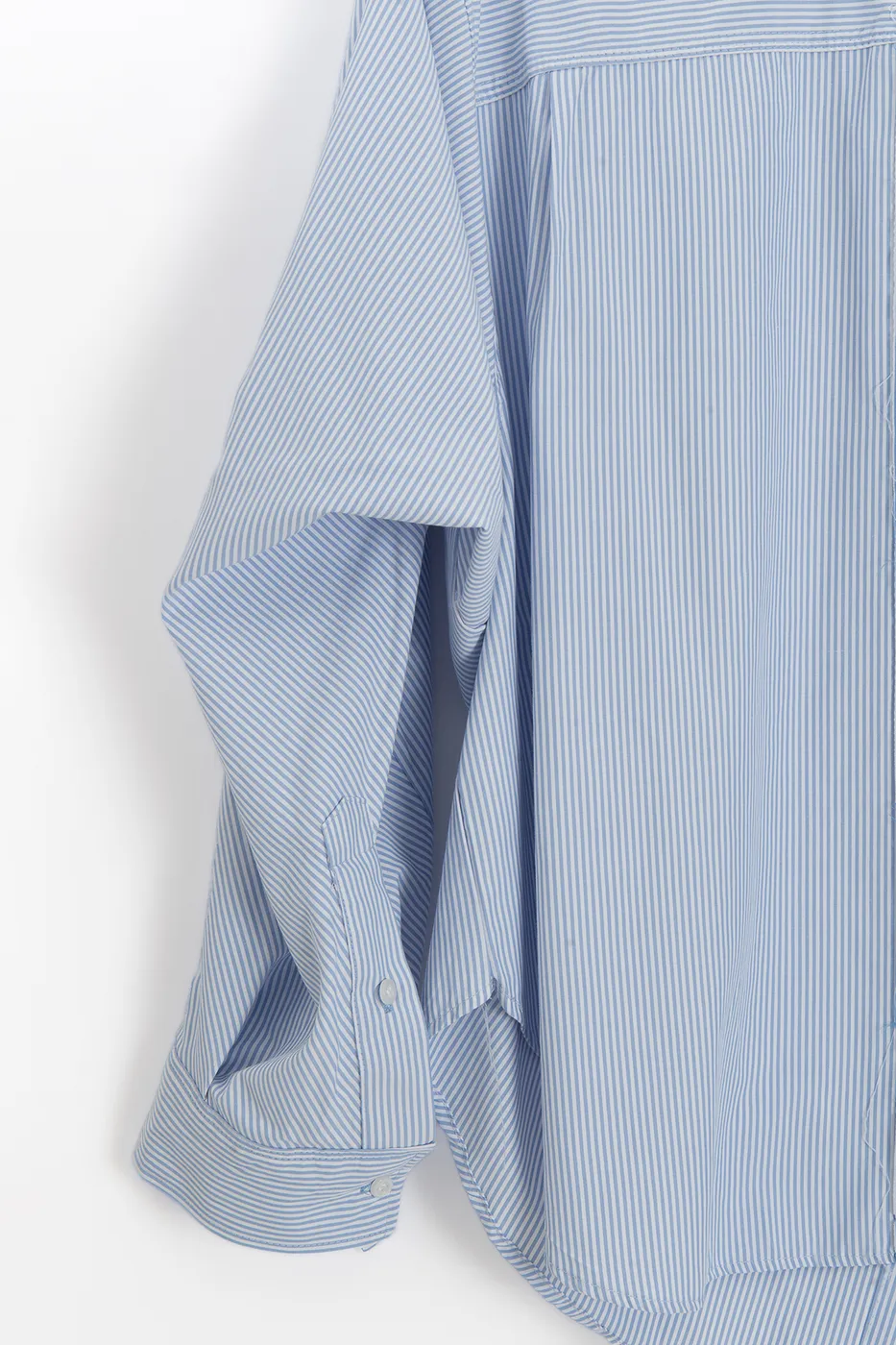Bayan Mavi Oversize Bİ Color Cotton  Gömlek