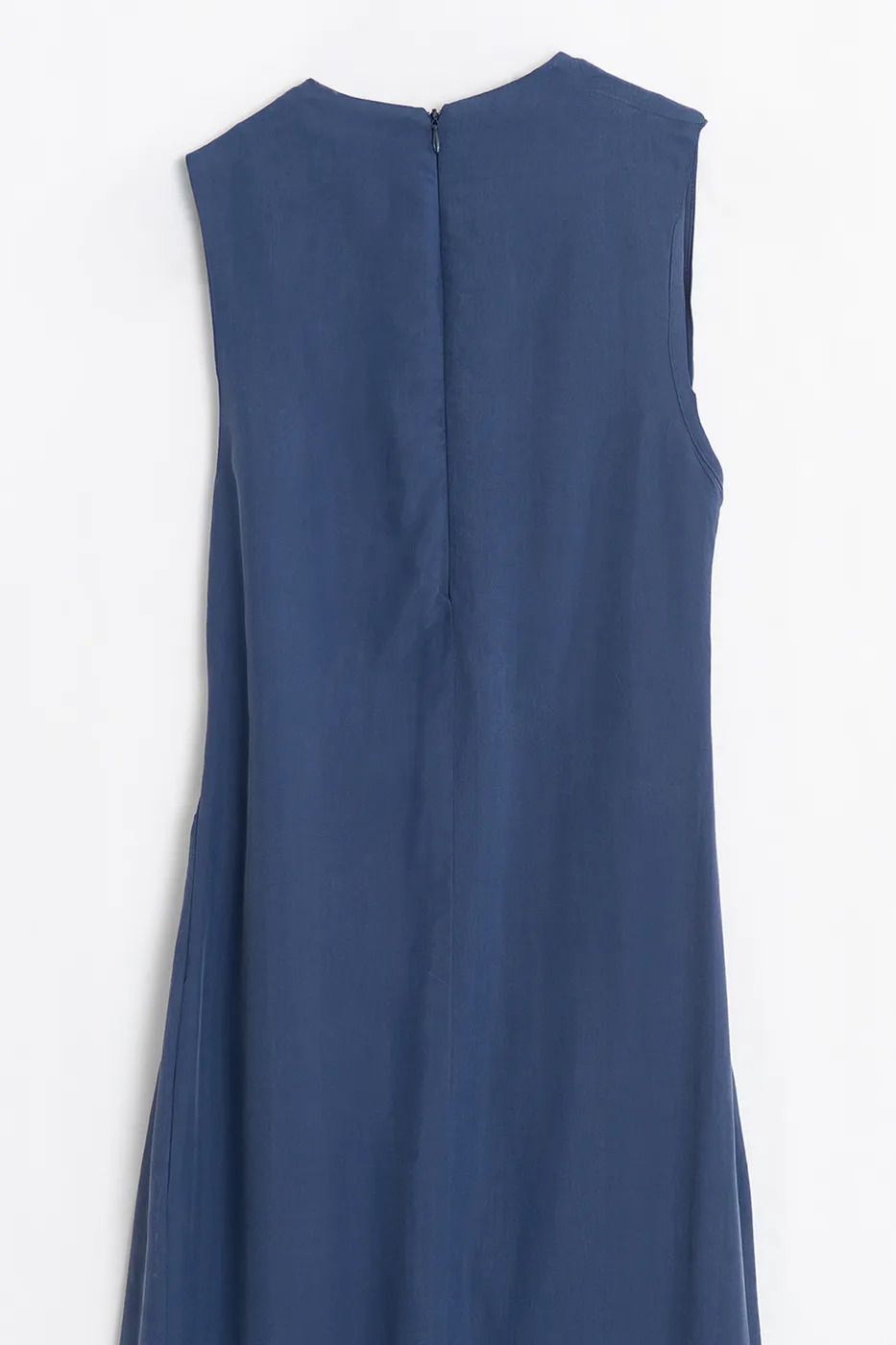 Bayan İndigo Tencel Drape Detaylı Midi Elbise