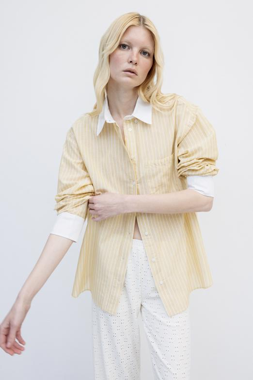 Oversize Çizgili Gömlek