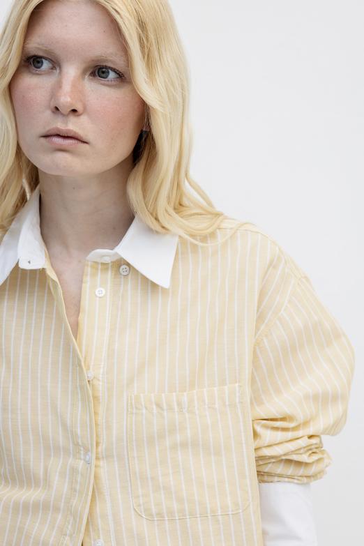 Oversize Çizgili Gömlek
