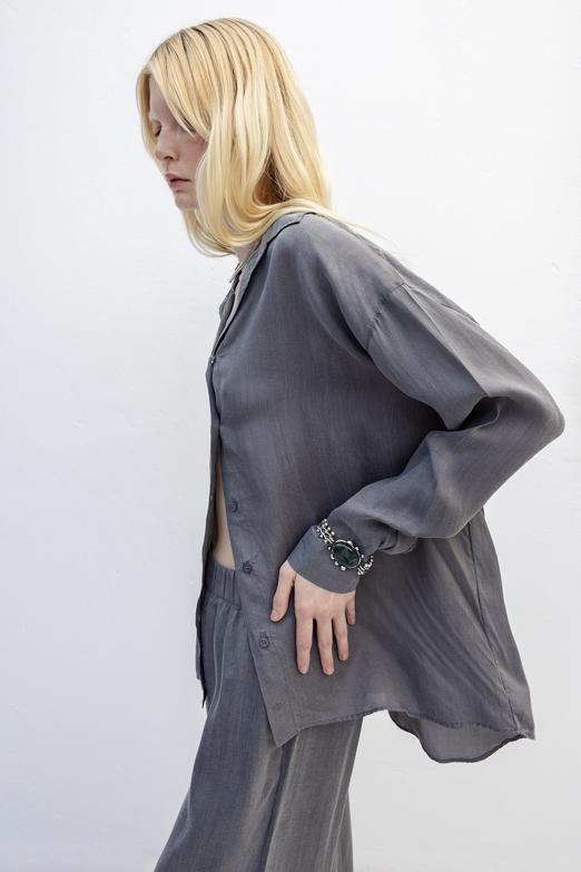 Bayan  Oversize Lyocell Gömlek