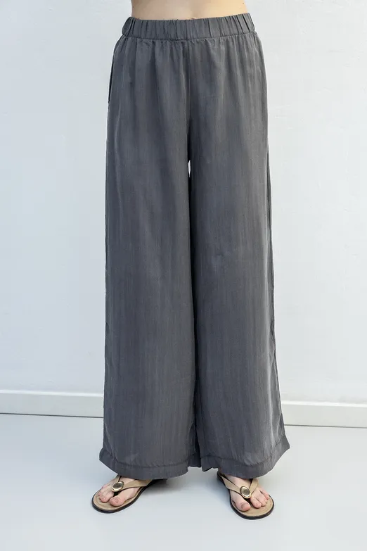 Bayan Antrasit Lyocell Oversize Pantolon - BSL