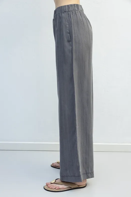 Bayan Antrasit Lyocell Oversize Pantolon - BSL