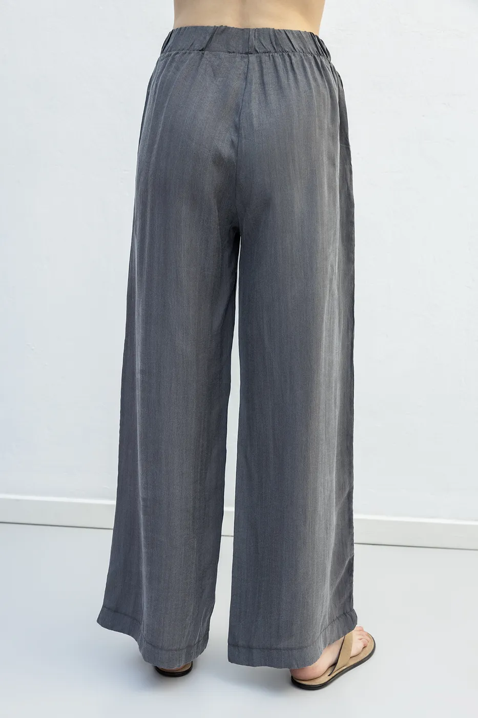 Bayan Antrasit Lyocell Oversize Pantolon