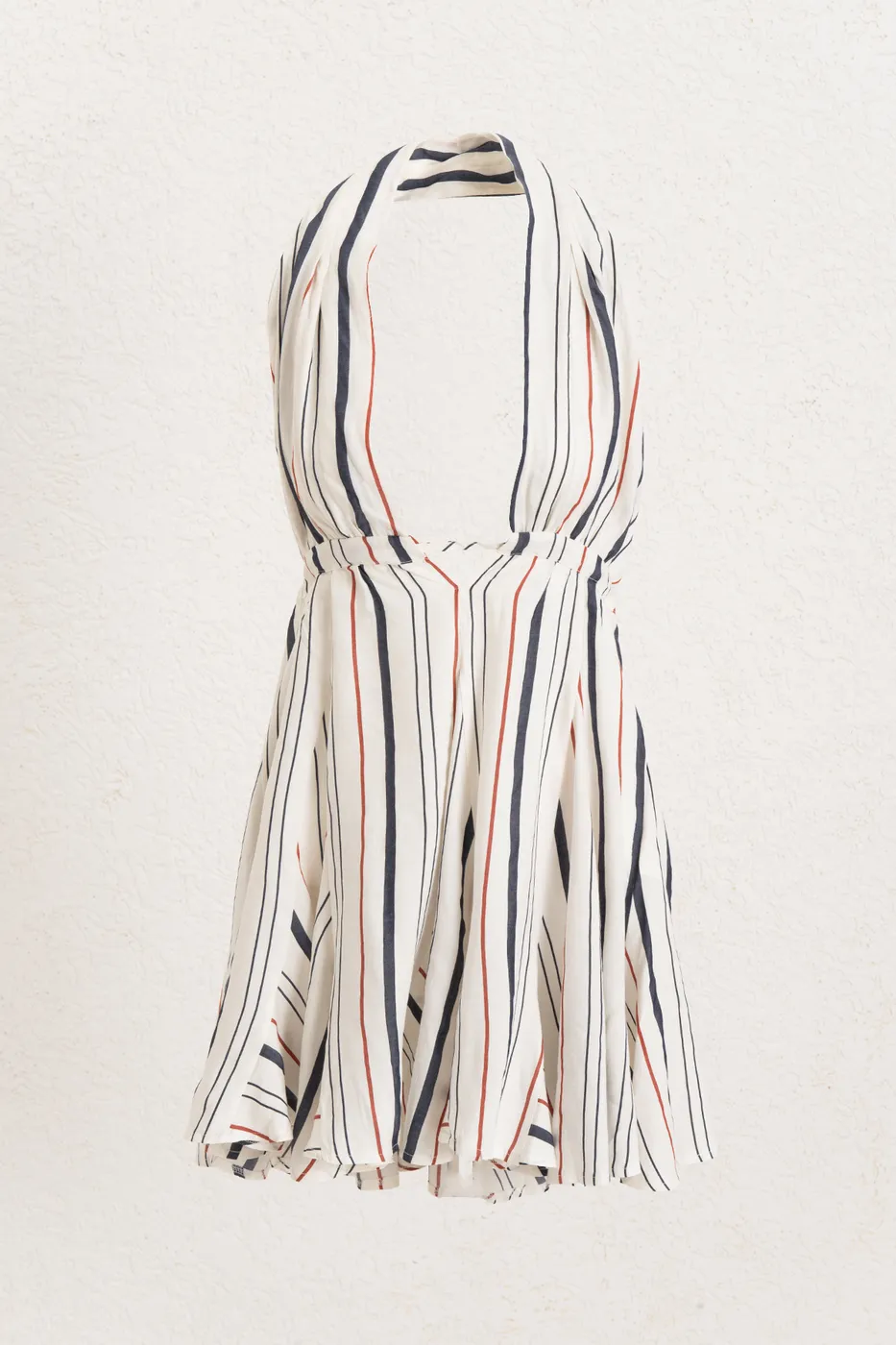 Bayan Beyaz Volanlı Etek Detaylı Keten Mini Elbise