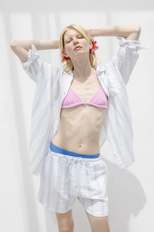 Bayan Beyaz %100 Cotton Mini Şort - BSL