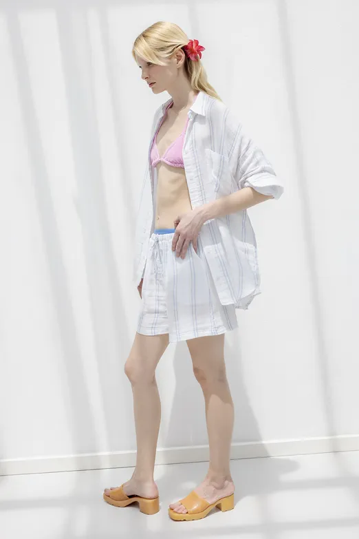 Bayan Beyaz %100 Cotton Mini Şort - BSL