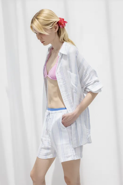 Bayan Beyaz %100 Cotton Oversize Gömlek - BSL