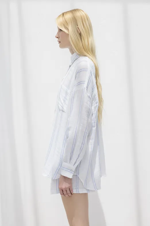 Bayan Beyaz %100 Cotton Oversize Gömlek - BSL