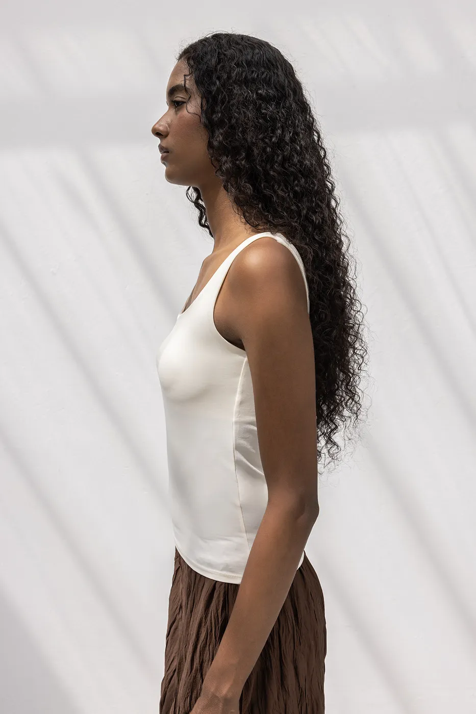 Bayan Beyaz Kare Yaka Atlet Top