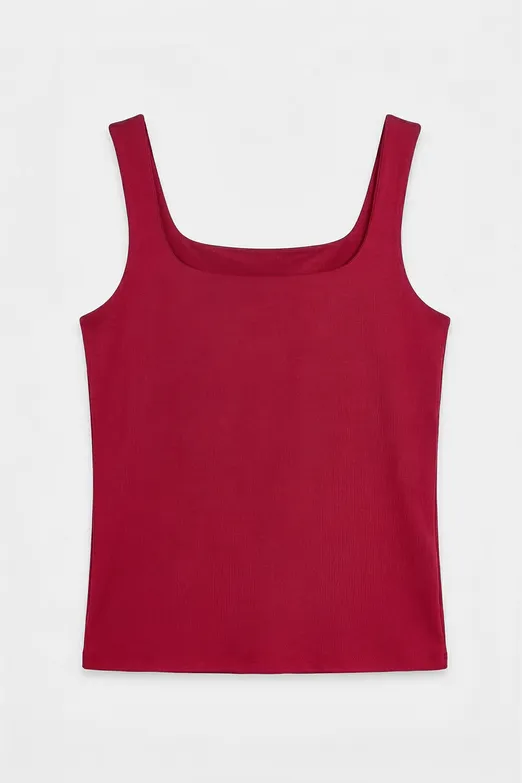 Bayan Bordo Kare Yaka Atlet Top - BSL